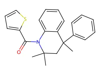 Thiophen-2-yl-(2,2,4-trimethyl-4-phenyl-3,4-dihydro-2H-quinolin-1-yl)-methanone structure