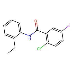 2-chloro-N-(2-ethylphenyl)-5-iodobenzamide structure