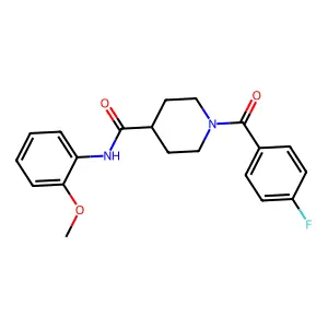 1-(4-fluorobenzoyl)-N-(2-methoxyphenyl)piperidine-4-carboxamide structure