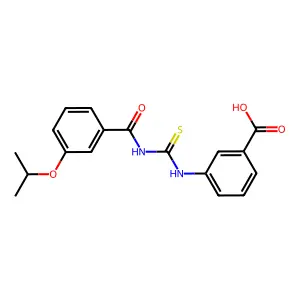 3-[(3-Propan-2-yloxybenzoyl)carbamothioylamino]benzoic acid structure