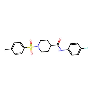 N-(4-fluorophenyl)-1-[(4-methylphenyl)sulfonyl]piperidine-4-carboxamide structure