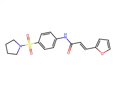(2E)-3-(furan-2-yl)-N-[4-(pyrrolidin-1-ylsulfonyl)phenyl]prop-2-enamide structure