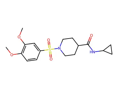 N-cyclopropyl-1-(3,4-dimethoxyphenyl)sulfonylpiperidine-4-carboxamide structure