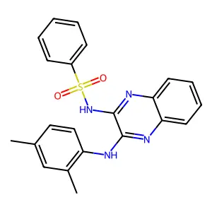 N-{3-[(2,4-dimethylphenyl)amino]quinoxalin-2-yl}benzenesulfonamide structure