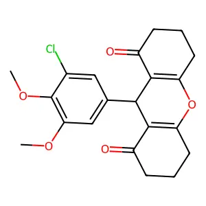 9-(3-chloro-4,5-dimethoxyphenyl)-3,4,5,6,7,9-hexahydro-2H-xanthene-1,8-dione structure