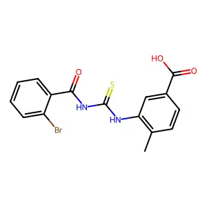 3-({[(2-Bromophenyl)carbonyl]carbamothioyl}amino)-4-methylbenzoic acid structure