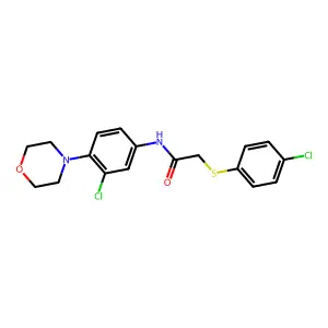 N-(3-chloro-4-morpholin-4-ylphenyl)-2-(4-chlorophenyl)sulfanylacetamide structure