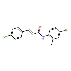 (E)-N-(4-bromo-2-methylphenyl)-3-(4-chlorophenyl)prop-2-enamide structure