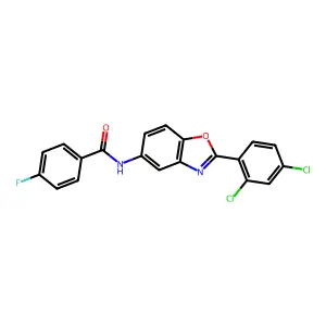 N-[2-(2,4-dichlorophenyl)-1,3-benzoxazol-5-yl]-4-fluorobenzamide structure