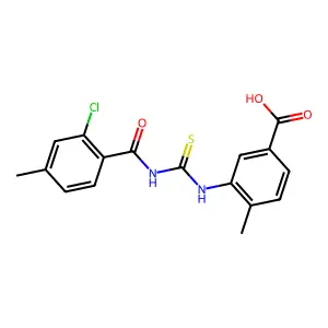 3-({[(2-Chloro-4-methylphenyl)carbonyl]carbamothioyl}amino)-4-methylbenzoic acid structure