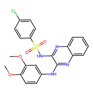 4-chloro-N-[3-(3,4-dimethoxyanilino)quinoxalin-2-yl]benzenesulfonamide structure