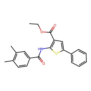 Ethyl 2-[(3,4-dimethylphenyl)carbonylamino]-5-phenylthiophene-3-carboxylate structure