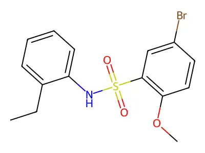 5-bromo-N-(2-ethylphenyl)-2-methoxybenzenesulfonamide structure