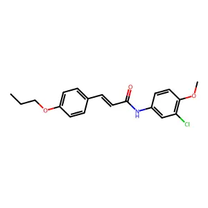 (2E)-N-(3-chloro-4-methoxyphenyl)-3-(4-propoxyphenyl)prop-2-enamide structure