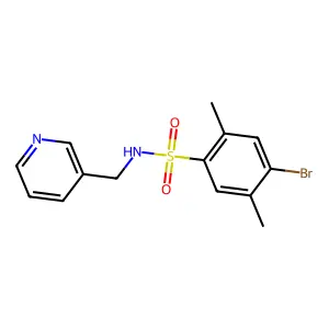 4-bromo-2,5-dimethyl-N-(pyridin-3-ylmethyl)benzenesulfonamide structure