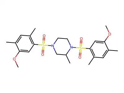 1,4-Bis(5-methoxy-2,4-dimethylbenzenesulfonyl)-2-methylpiperazine structure