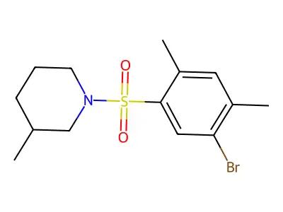 1-(5-Bromo-2,4-dimethylbenzenesulfonyl)-3-methylpiperidine structure