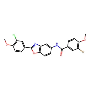 3-bromo-N-[2-(3-chloro-4-methoxyphenyl)-1,3-benzoxazol-5-yl]-4-methoxybenzamide structure