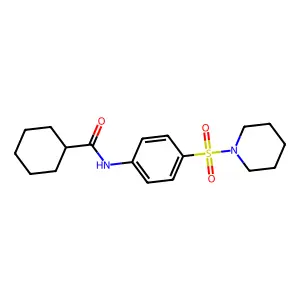 N-(4-piperidin-1-ylsulfonylphenyl)cyclohexanecarboxamide structure