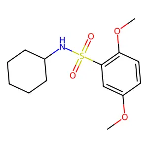 N-cyclohexyl-2,5-dimethoxybenzenesulfonamide structure