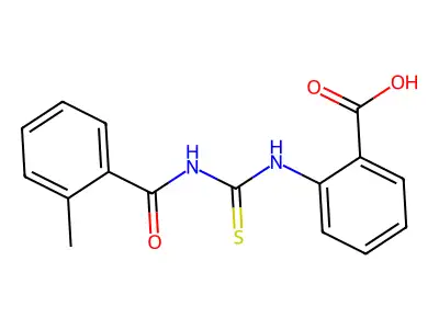 2-({[(2-Methylbenzoyl)amino]carbonothioyl}amino)benzoic acid structure