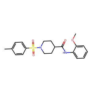 N-(2-methoxyphenyl)-1-(4-methylphenyl)sulfonylpiperidine-4-carboxamide structure