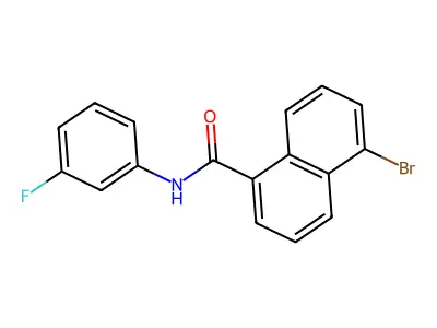 5-bromo-N-(3-fluorophenyl)naphthalene-1-carboxamide structure