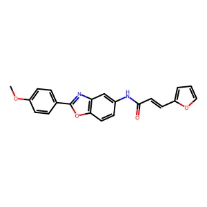 (E)-3-(furan-2-yl)-N-[2-(4-methoxyphenyl)-1,3-benzoxazol-5-yl]prop-2-enamide structure