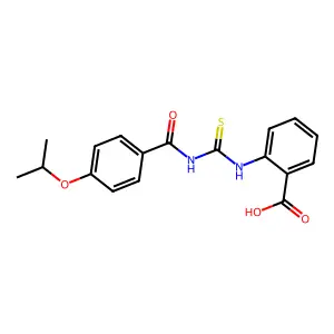 2-[({[4-(Propan-2-yloxy)phenyl]carbonyl}carbamothioyl)amino]benzoic acid structure