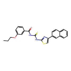N-[(4-naphthalen-2-yl-1,3-thiazol-2-yl)carbamothioyl]-3-propoxybenzamide structure