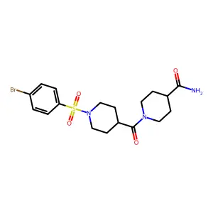 1-[1-(4-Bromophenyl)sulfonylpiperidine-4-carbonyl]piperidine-4-carboxamide structure