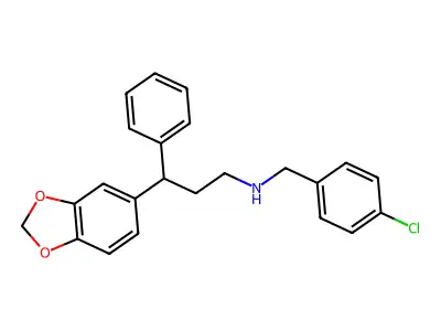 3-(1,3-benzodioxol-5-yl)-N-(4-chlorobenzyl)-3-phenylpropan-1-amine structure