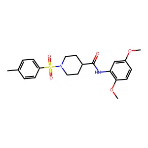 N-(2,5-dimethoxyphenyl)-1-(4-methylphenyl)sulfonylpiperidine-4-carboxamide structure