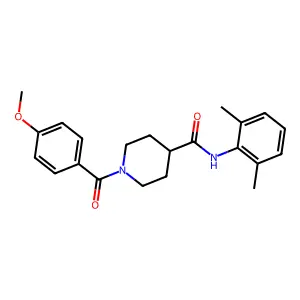 N-(2,6-dimethylphenyl)-1-(4-methoxybenzoyl)piperidine-4-carboxamide structure