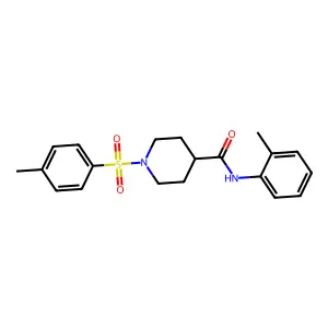 N-(2-methylphenyl)-1-(4-methylphenyl)sulfonylpiperidine-4-carboxamide structure