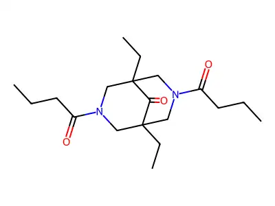 3,7-Dibutanoyl-1,5-diethyl-3,7-diazabicyclo[3.3.1]nonan-9-one structure