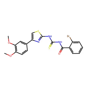 2-bromo-N-[[4-(3,4-dimethoxyphenyl)-1,3-thiazol-2-yl]carbamothioyl]benzamide structure