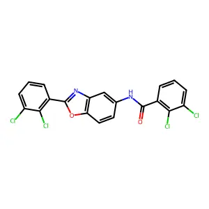 2,3-dichloro-N-[2-(2,3-dichlorophenyl)-1,3-benzoxazol-5-yl]benzamide structure