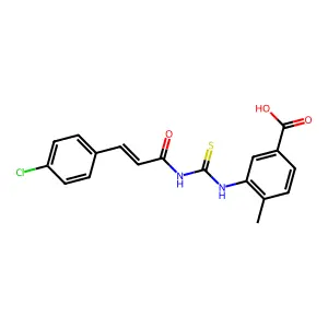 3-[3-(4-Chlorophenyl)prop-2-enoylcarbamothioylamino]-4-methylbenzoic acid structure