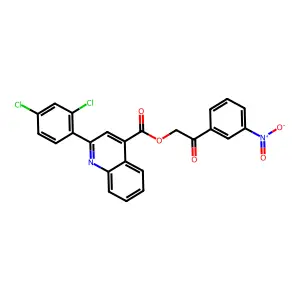 2-(3-Nitrophenyl)-2-oxoethyl 2-(2,4-dichlorophenyl)quinoline-4-carboxylate structure