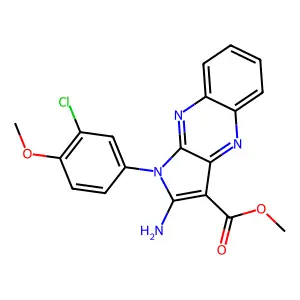 methyl 2-amino-1-(3-chloro-4-methoxyphenyl)-1H-pyrrolo[2,3-b]quinoxaline-3-carboxylate structure