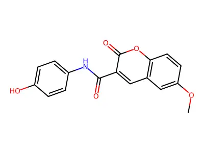 N-(4-hydroxyphenyl)-6-methoxy-2-oxo-2H-chromene-3-carboxamide structure