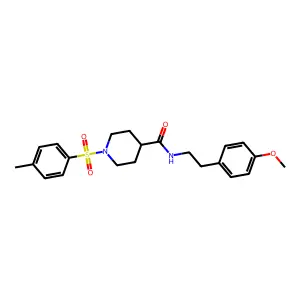 N-[2-(4-methoxyphenyl)ethyl]-1-(4-methylphenyl)sulfonylpiperidine-4-carboxamide structure