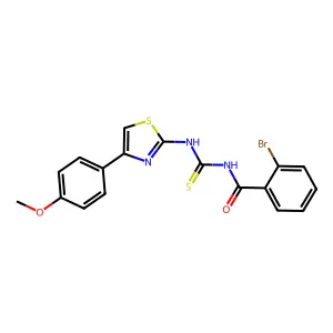 2-bromo-N-[[4-(4-methoxyphenyl)-1,3-thiazol-2-yl]carbamothioyl]benzamide structure