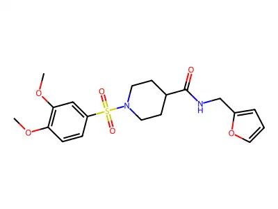 1-(3,4-dimethoxyphenyl)sulfonyl-N-(furan-2-ylmethyl)piperidine-4-carboxamide structure