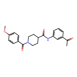 N-(3-acetylphenyl)-1-(4-methoxybenzoyl)piperidine-4-carboxamide structure