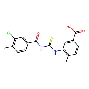 3-({[(3-Chloro-4-methylphenyl)carbonyl]carbamothioyl}amino)-4-methylbenzoic acid structure