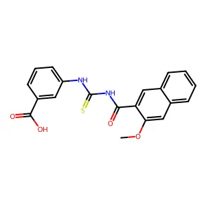 3-[(3-Methoxynaphthalene-2-carbonyl)carbamothioylamino]benzoic acid structure