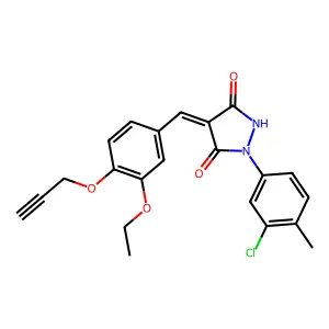 (4Z)-1-(3-chloro-4-methylphenyl)-4-[(3-ethoxy-4-prop-2-ynoxyphenyl)methylidene]pyrazolidine-3,5-dione structure