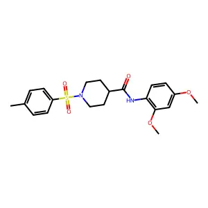 N-(2,4-dimethoxyphenyl)-1-(4-methylphenyl)sulfonylpiperidine-4-carboxamide structure